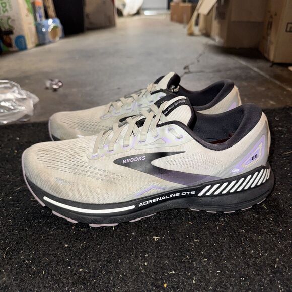 Brooks Womens Adrenaline GTS 23 Gray Running Shoes Sneakers Sz 9 Wide *No Insole - Picture 3 of 7